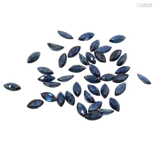 Konvolut dunkelblaue Saphire zus. ca. 27,2 ct,