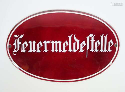 EMAILLESCHILD, Deutsches Reich, ovale bombierte Form,