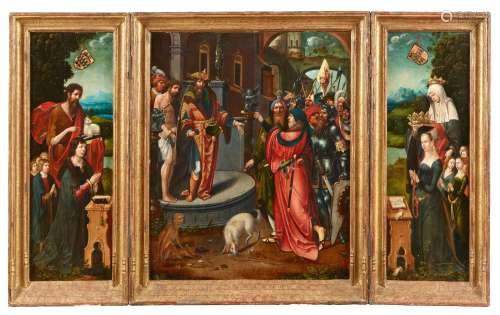 Adriaen van Overbeke, Triptych with Ecce Homo