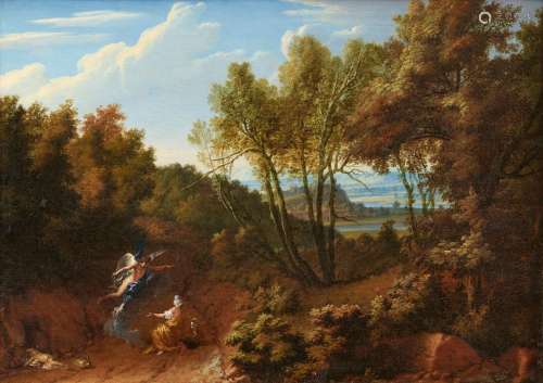 Francesco Cozza attributed to, Landscape with Hagar and Ishm...