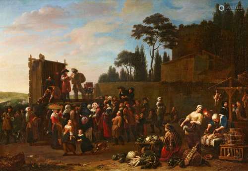 Jan van Buken, attributed to, Southern Market Scene with Sho...