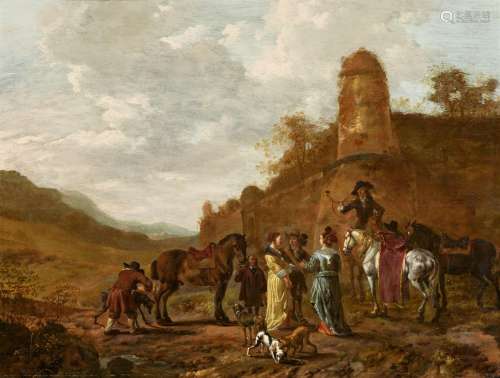 Pieter Wouwerman, attributed to, Departure of the Hunting Pa...