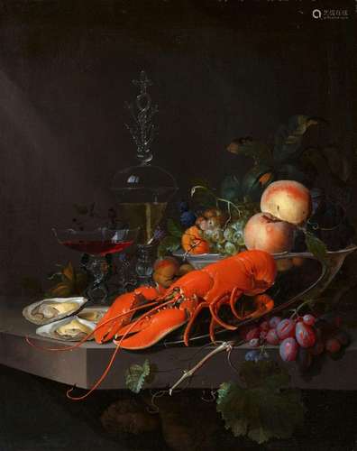 Jacob van Walscapelle, Lobster on a Pewter Plate with Fruit ...