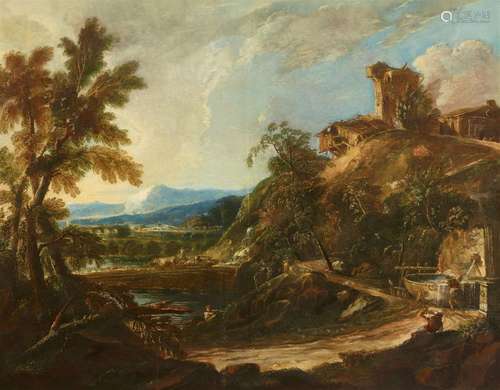 Marco Ricci, Large Mountainous Landscape with Staffage