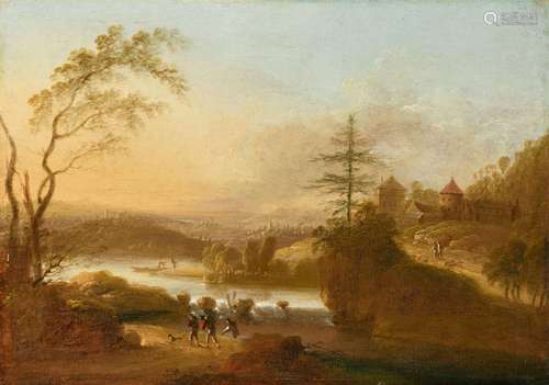 Peter von Bemmel, Two Landscapes at Sunrise and Sunset