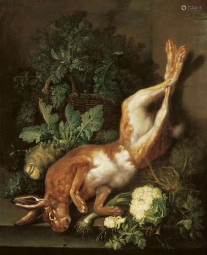 Wilhelm Ernst Wunder, Hunting Still Life with a Hare and Veg...