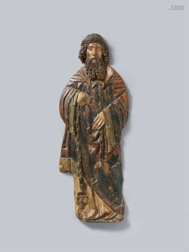 A carved relief of St. Leonard, presumably Flemish, 2nd half...
