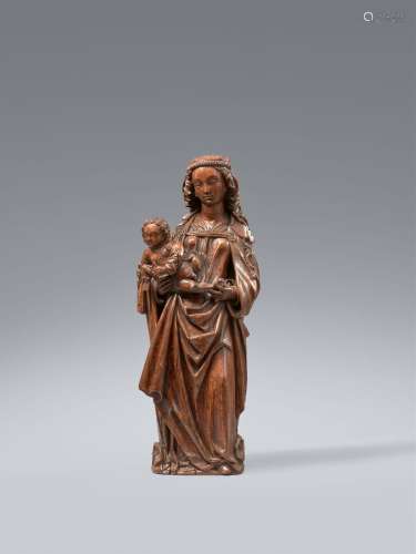 A carved walnut figure of the Virgin and Child, Utrecht, cir...