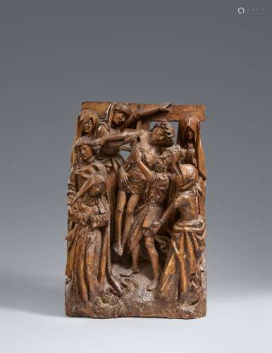 A late 15th century Brussels carved wood relief of the Depos...
