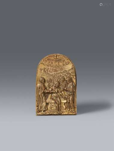 A brass plaque with the Entombment, presumably South German,...