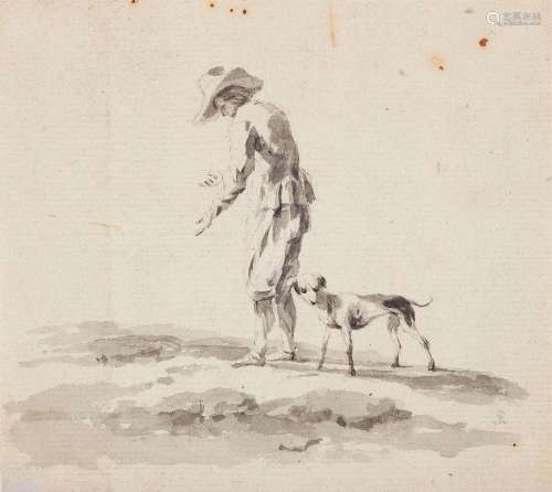 Salvator Rosa, Figure Study with a Dog