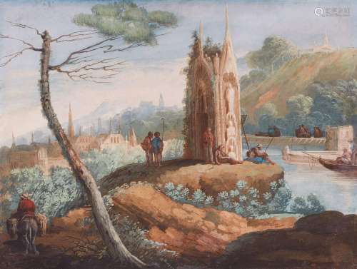 Bernardino Giuseppe Bison, Fantasy landscape with River, a M...