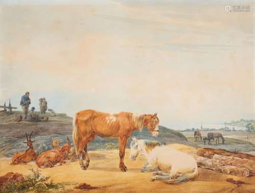 Franz Kobell, Cattle Herd and Farmers near Tegernsee