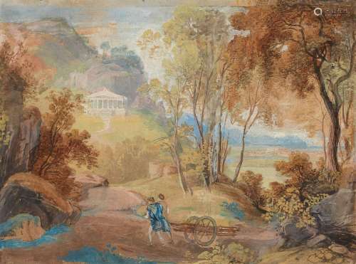Gottlob Friedrich Steinkopf, Classical Landscape with Cleobi...