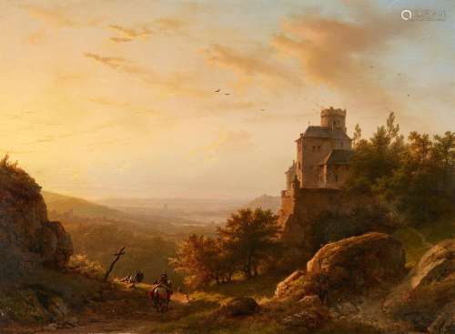 Barend Cornelis Koekkoek, Landscape with Castle