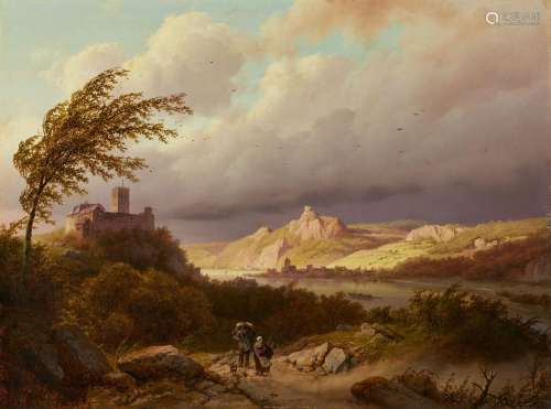Barend Cornelis Koekkoek, Stormy Landscape on the Rhine
