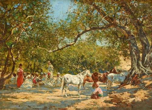 Victor Pierre Huguet, Bedouins Resting under the Trees