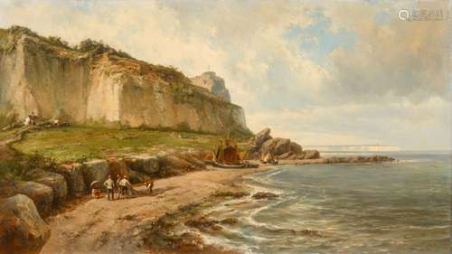 Hermanus Koekkoek, Cliff in Southern England with Fishermen ...