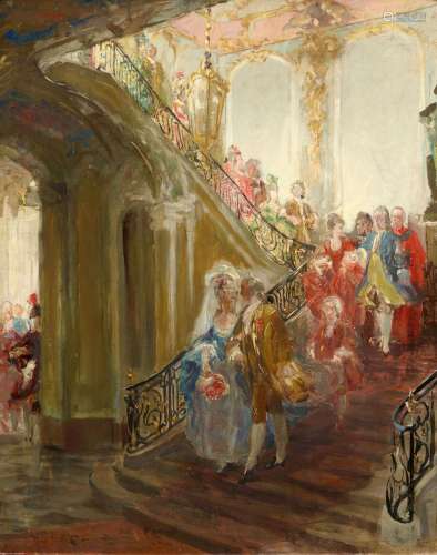 Ferdinand Brütt, Study for the Painting "Bridal Process...