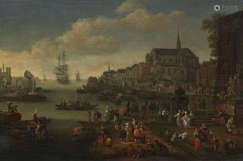 Adriaen Fransz. Boudewijns, Busy harbour scene