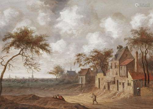 Anthony Jansz van der Croos, Village Landscape with a Town i...