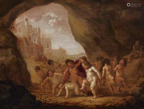 Abraham van Cuylenborch, Dancing Putti in a Grotto