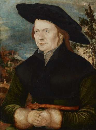 German School 16th century, Portrait of a man in front of a ...