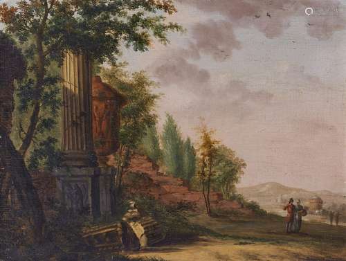 Jacob Philipp Hackert, circle of, Landscape with Roman Ruins