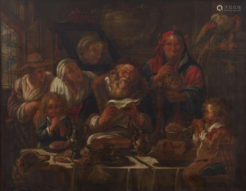 Jacob Jordaens, follower of, Soo d`ovde songen soo pypte di ...