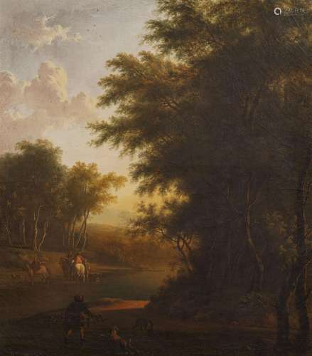 Isaac de Moucheron, Landscape with a Group of Trees on the R...