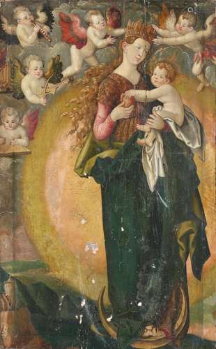 Probably Upper Rhine-Region, Madonna on the crescent moon cr...