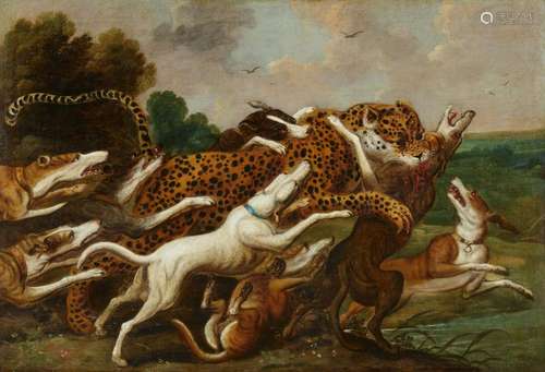 Frans Snyders, circle of, Dogs Attacking a Leopard