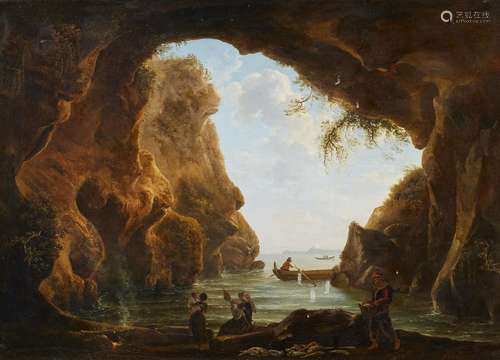 Claude-Joseph Vernet, follower of, View from a Grotto with F...