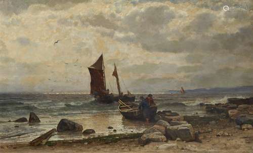 Antonie Biel, Fisher Boats on a Beach