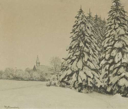 Max Clarenbach, Winter Landscape with a Chapel