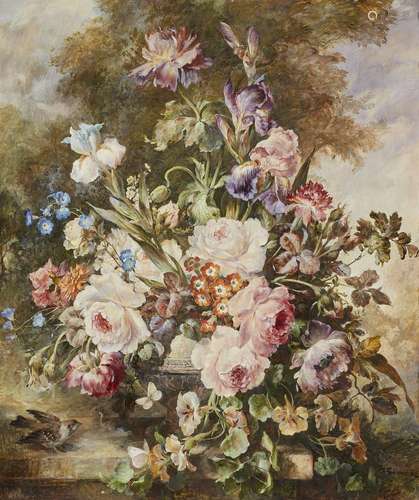 Max Fuhrmann, Bouquet with Peonies, Iris, Forget-Me-Nots and...