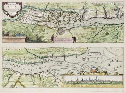 Johannes Janssonius (1588-1664), Kolor. Kupferstich, Hamburg...