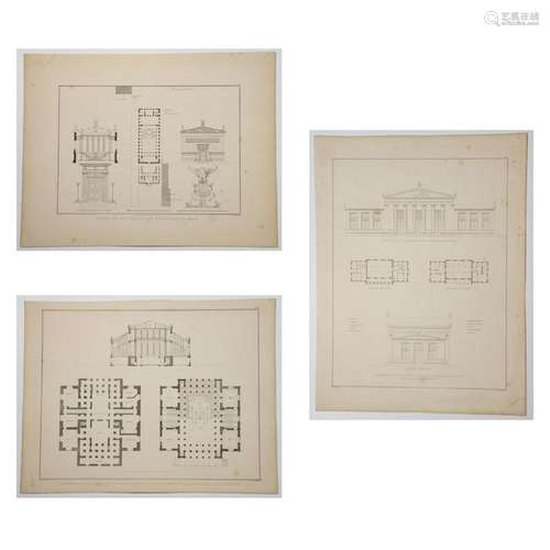 Karl Friedrich Schinkel (1781-1841), Drei Kupferstiche