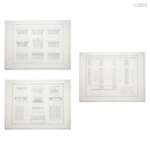 Karl Friedrich Schinkel (1781-1841), Drei Kupferstiche (Entw...