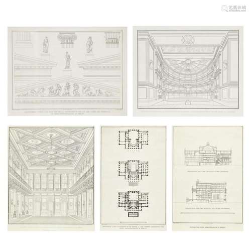 Karl Friedrich Schinkel (1781-1841), 5 Kupferstiche