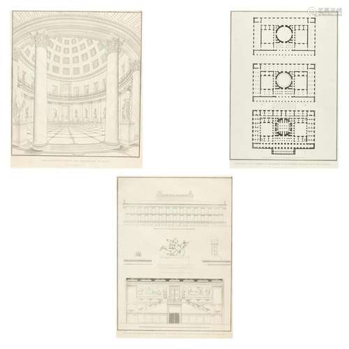 Karl Friedrich Schinkel (1781-1841) (von und nach), 3 Kupfer...