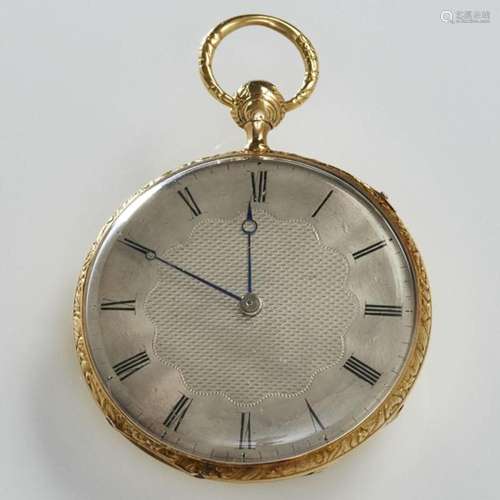 Offene Biedermeier-Taschenuhr