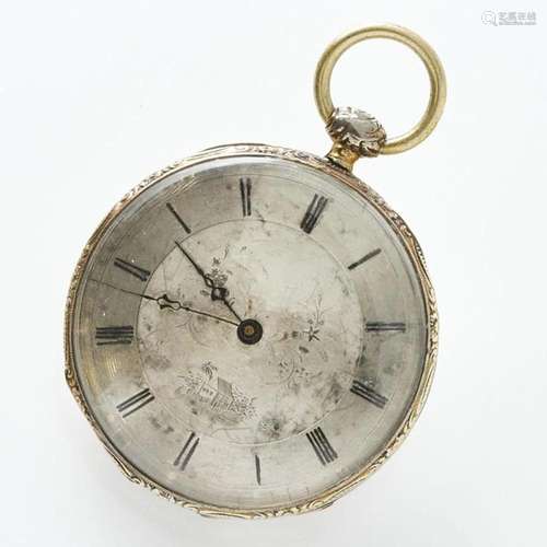 Offene Biedermeier-Taschenuhr