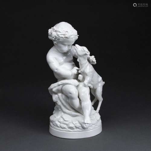 Putto als Bacchus mit Ziege. Anfang 20. Jh. - Claude Michel.