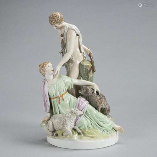 Figurengruppe Paris und Helena. KPM, Berlin um 1830.