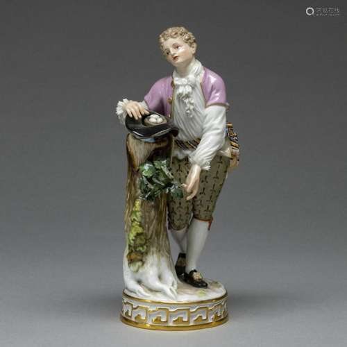 Knabe mit Vogelnest. Meissen 1850-1924.