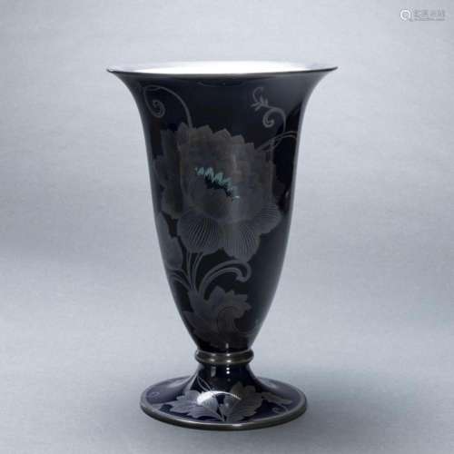 Vase mit galvanischer Silberauflage - Blume. Philipp Rosenth...