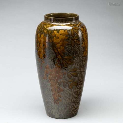 Jugendstil Vase mit Herbstlaub. Wächtersbacher Steingutfabri...