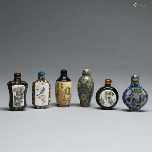 Konvolut 6 Snuffbottles, China