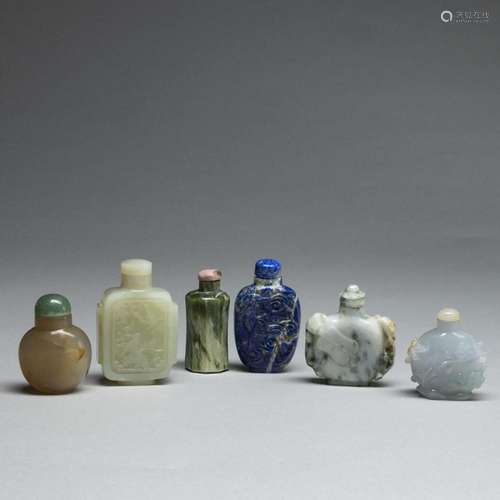 Konvolut 6 Snuffbottles, China